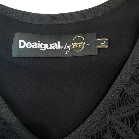 Desiqual Sz M* Black Croatia Lace Fitted Sexy All Over Lace Evening Mini Dress - Picture 6 of 10